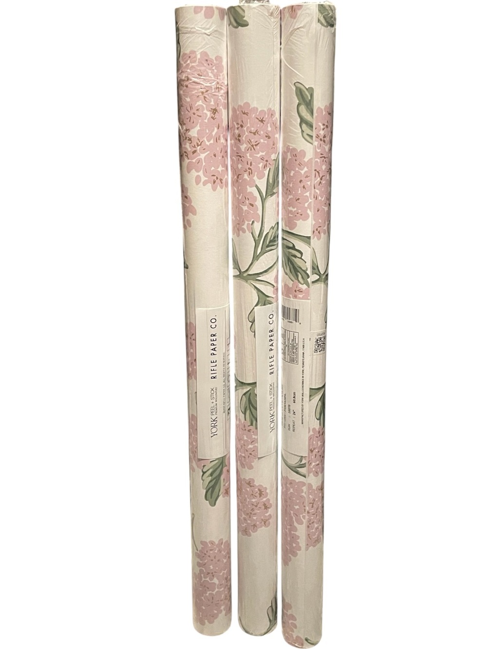 3 Rolls Rifle Paper Co Hydrangea Peel & Stick Wallpaper pink white - Picture 3 of 8